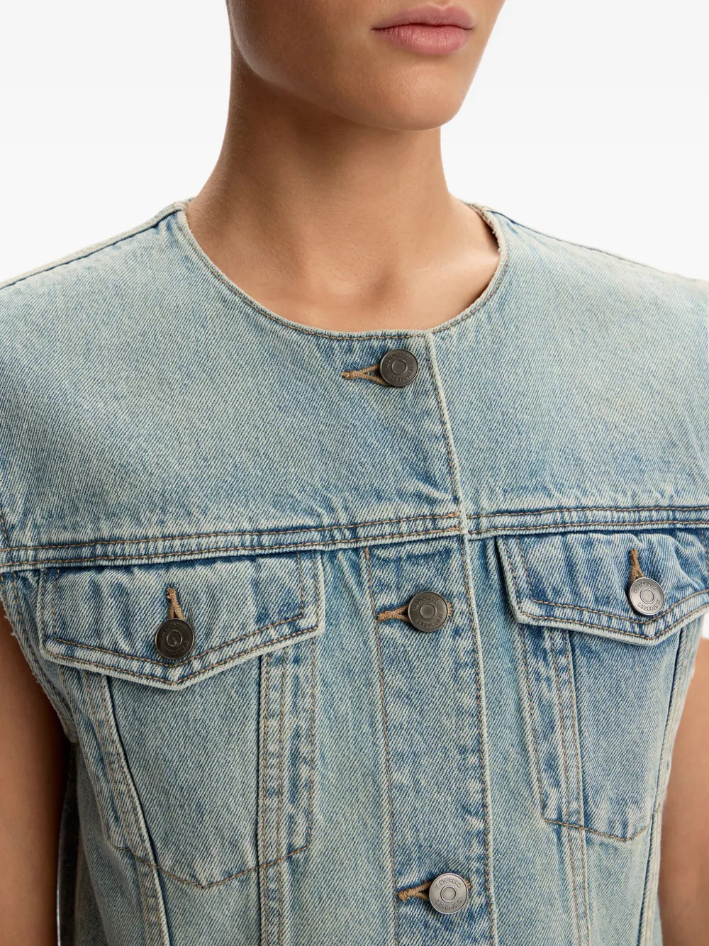 12 STOREEZ Denim gilet Blauw