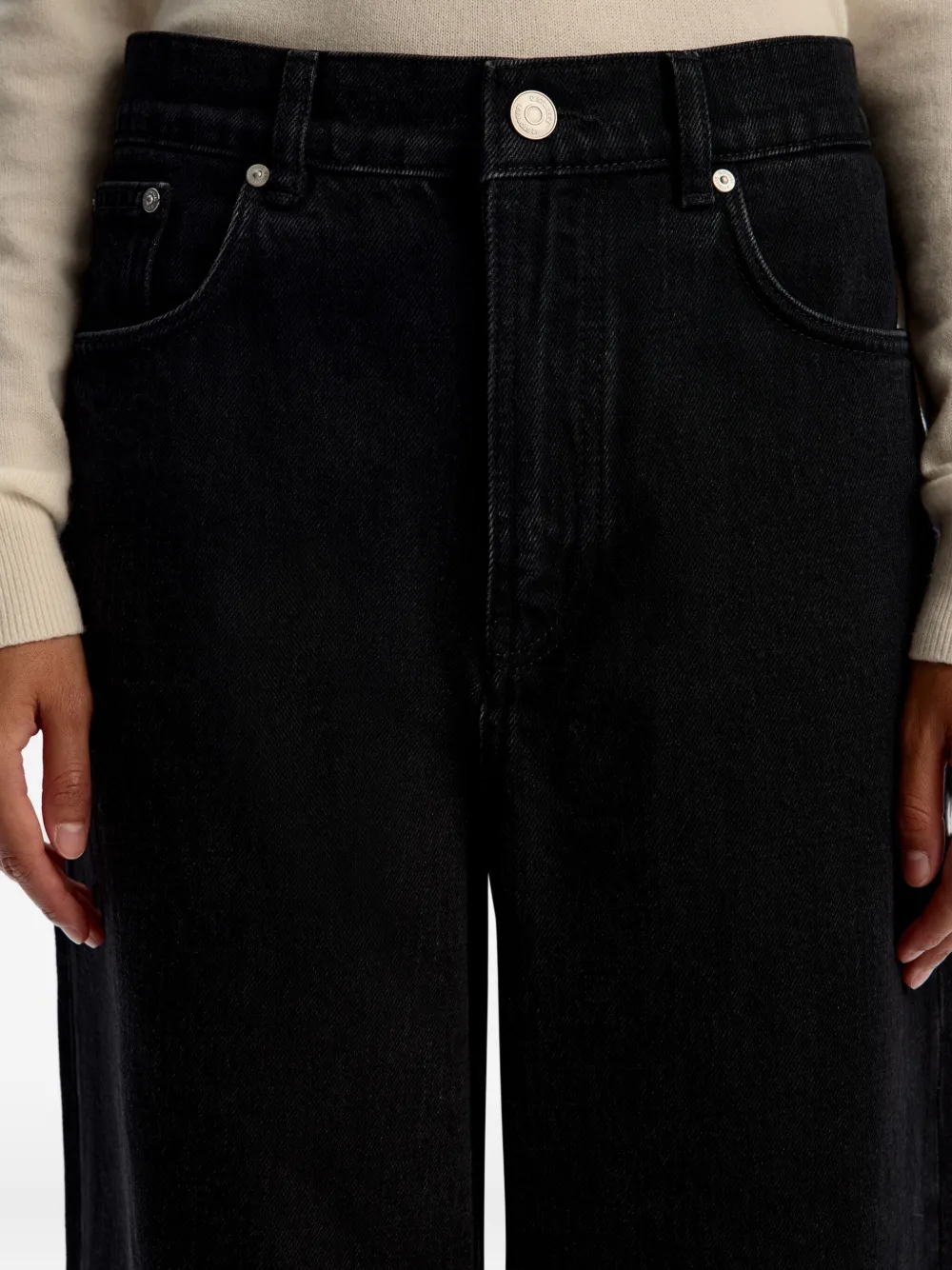 12 STOREEZ Jeans met wijde pijpen Zwart
