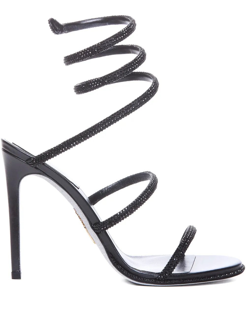 René Caovilla 105mm leather sandals Black