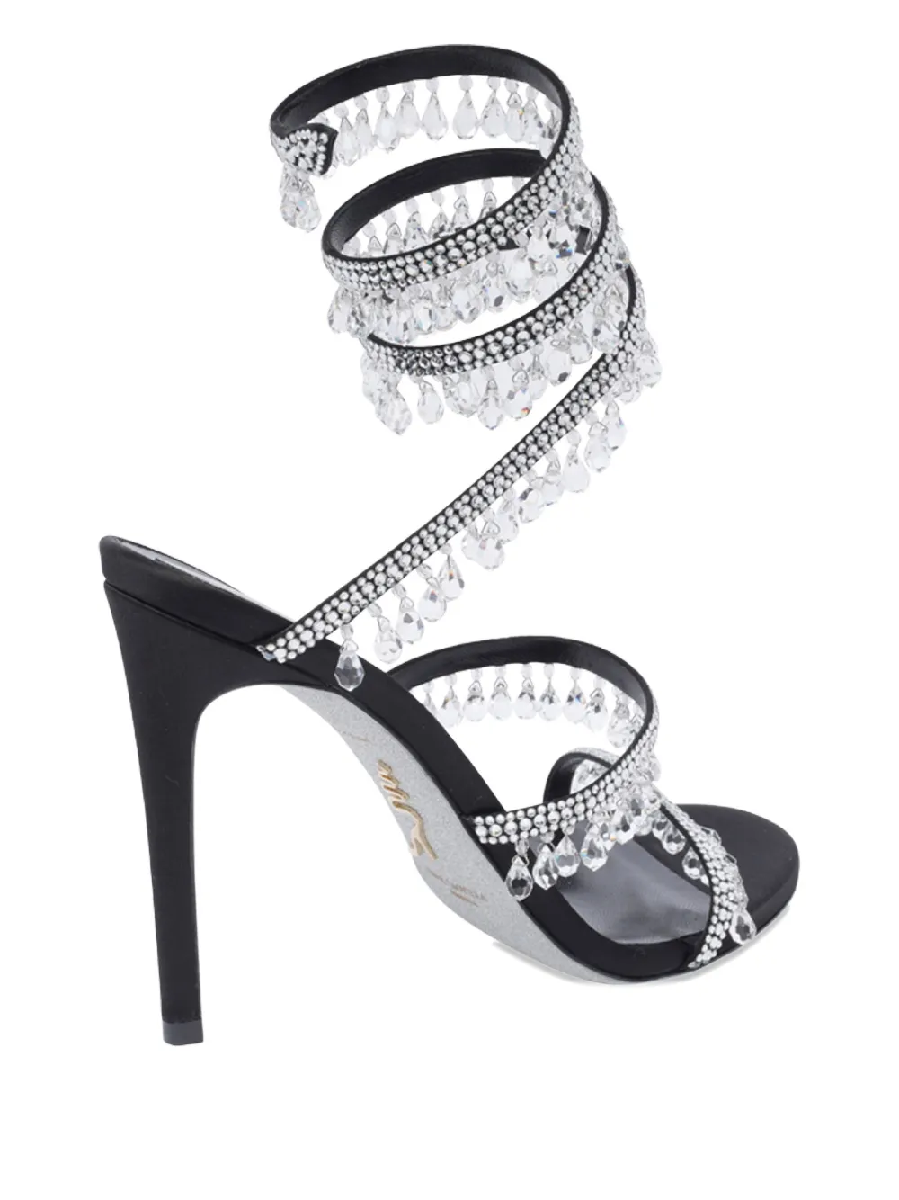 René Caovilla 105mm crystal-embellished sandals Black