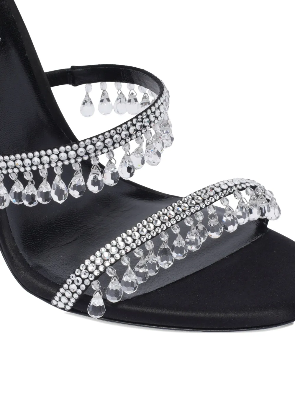 René Caovilla 105mm crystal-embellished sandals Black