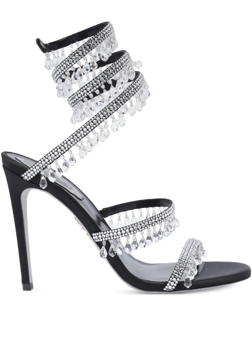 René Caovilla 105mm crystal-embellished sandals Black