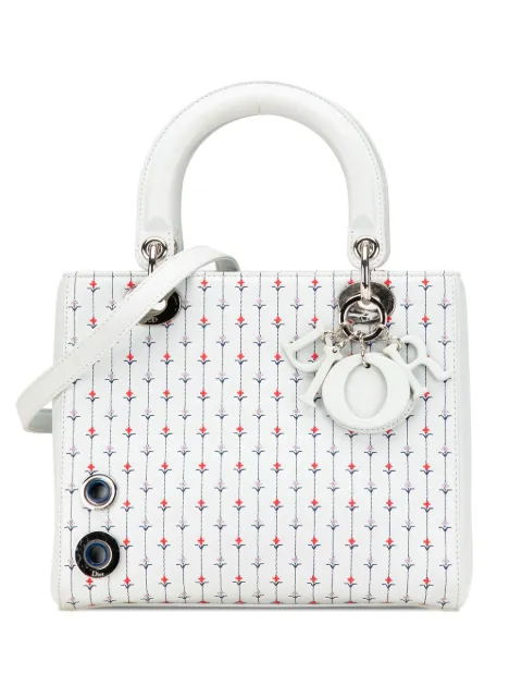Christian Dior Pre-Owned Lady Dior 中号小牛皮花卉刺绣斜挎包（2015年典藏款）