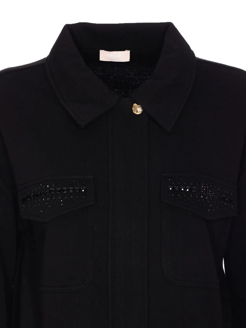 Liu •jo Sweatshirt With Collared Neck And Studded Pockets