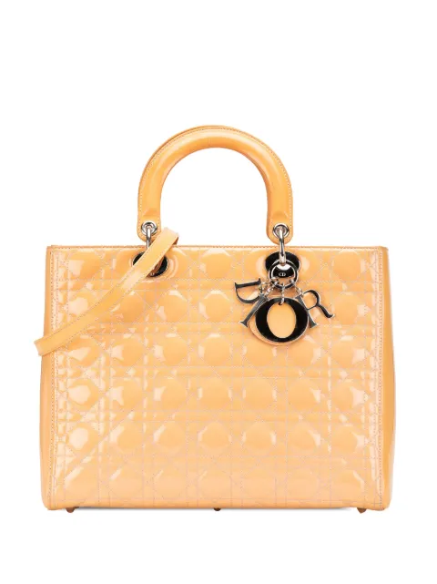 Christian Dior Pre-Owned 2012 Large Patent Cannage Lady Dior satchel