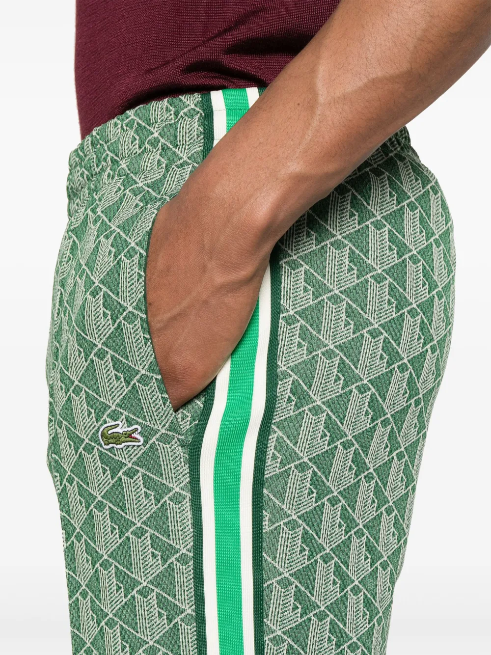 Lacoste Trainingsbroek met jacquard Groen