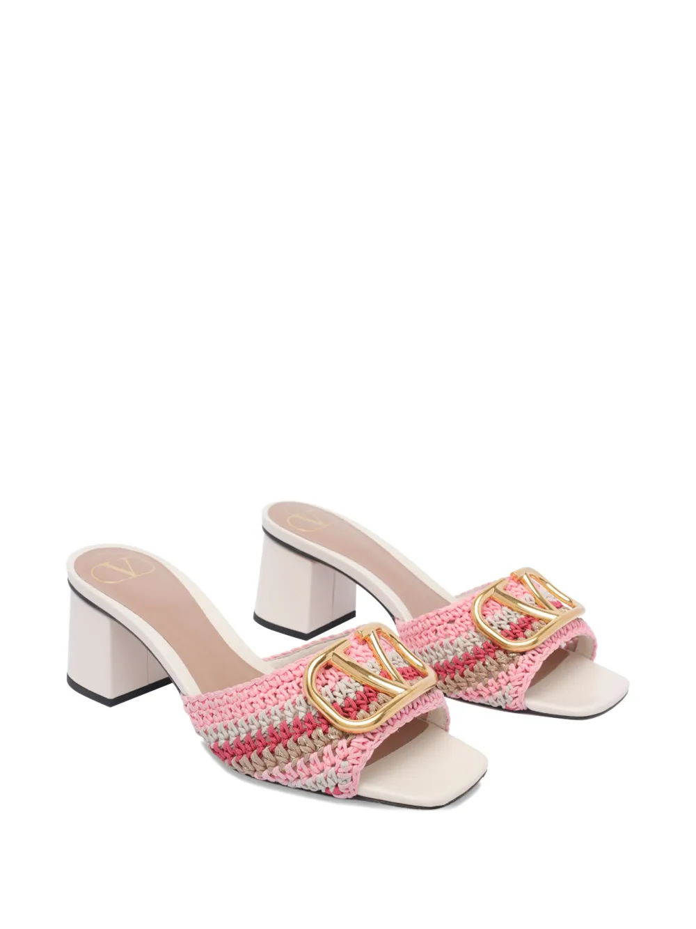 Valentino Garavani Gehaakte VLogo sandalen - Roze