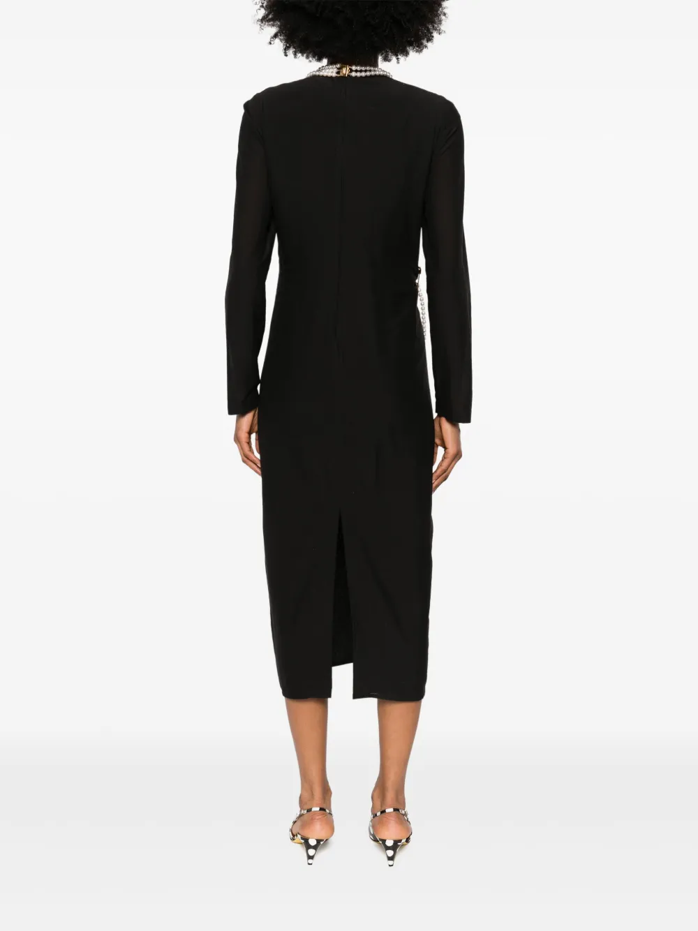 Moschino Verfraaide midi-jurk Zwart