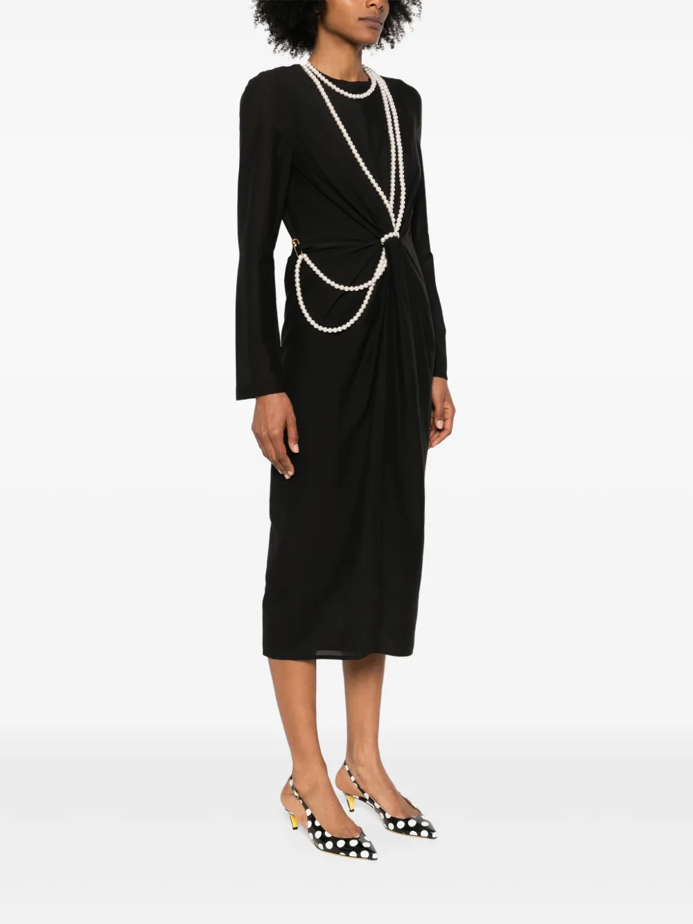 Moschino Verfraaide midi-jurk Zwart