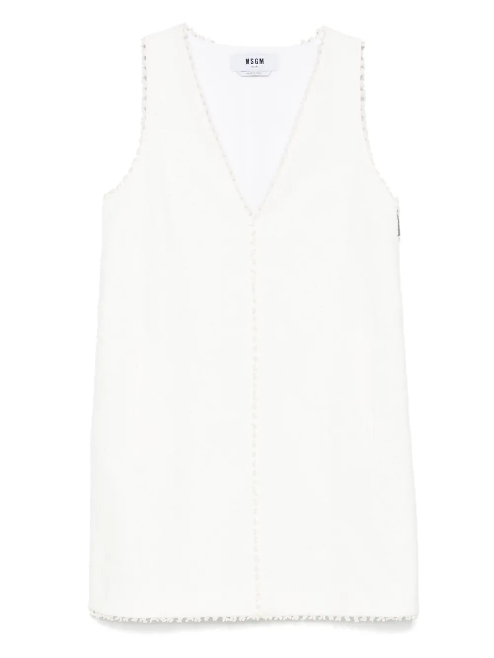 MSGM robe courte à franges | blanc | Image 1