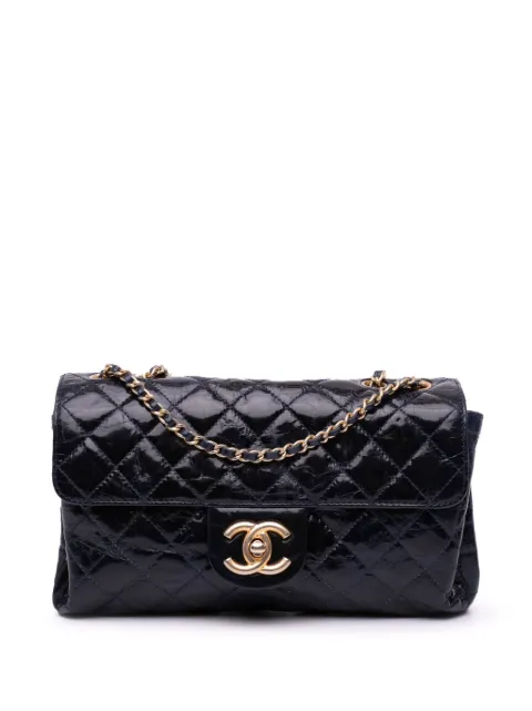 CHANEL Pre-Owned bolsa crossbody Accordion Flap de piel de becerro glaseada  con logo CC2010-2011