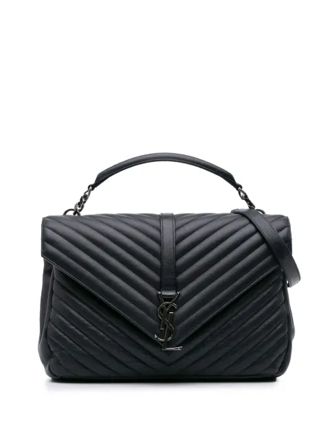 Saint Laurent Pre-Owned 2016 Large Sheepskin Chevron Monogram College satchel