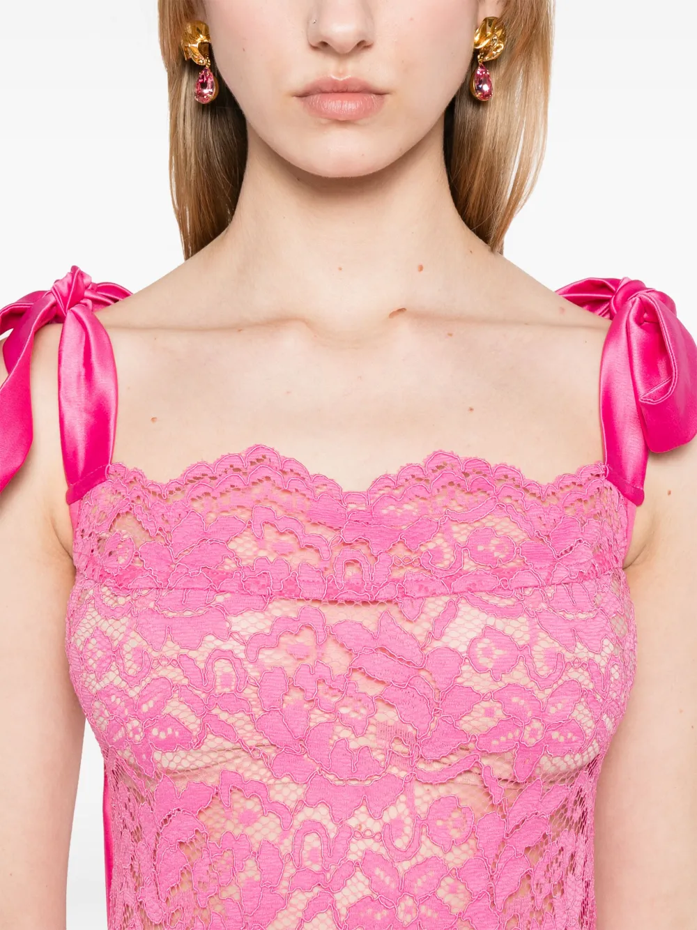 Atu Body Couture x Rue Ra maxi-dress met kant Roze
