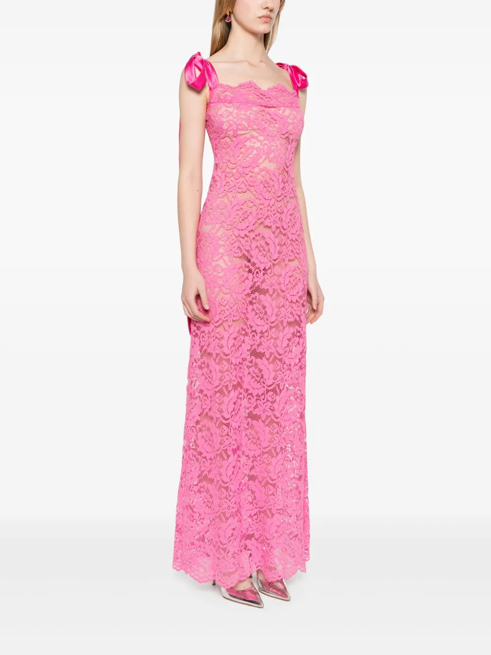 Atu Body Couture x Rue Ra maxi-dress met kant Roze