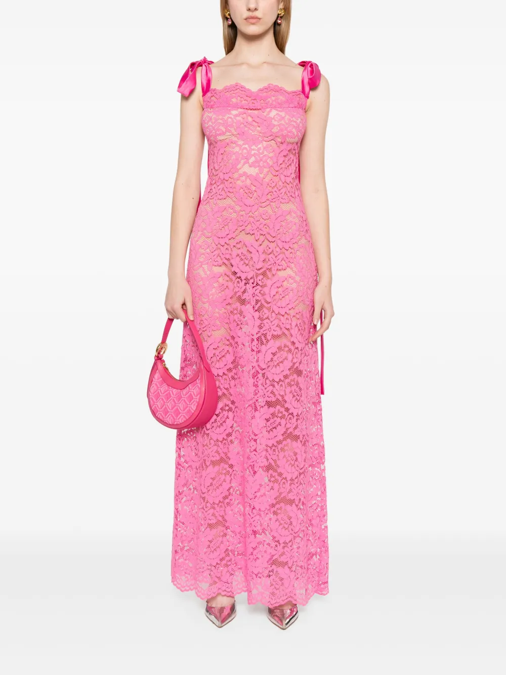 Atu Body Couture x Rue Ra maxi-dress met kant - Roze