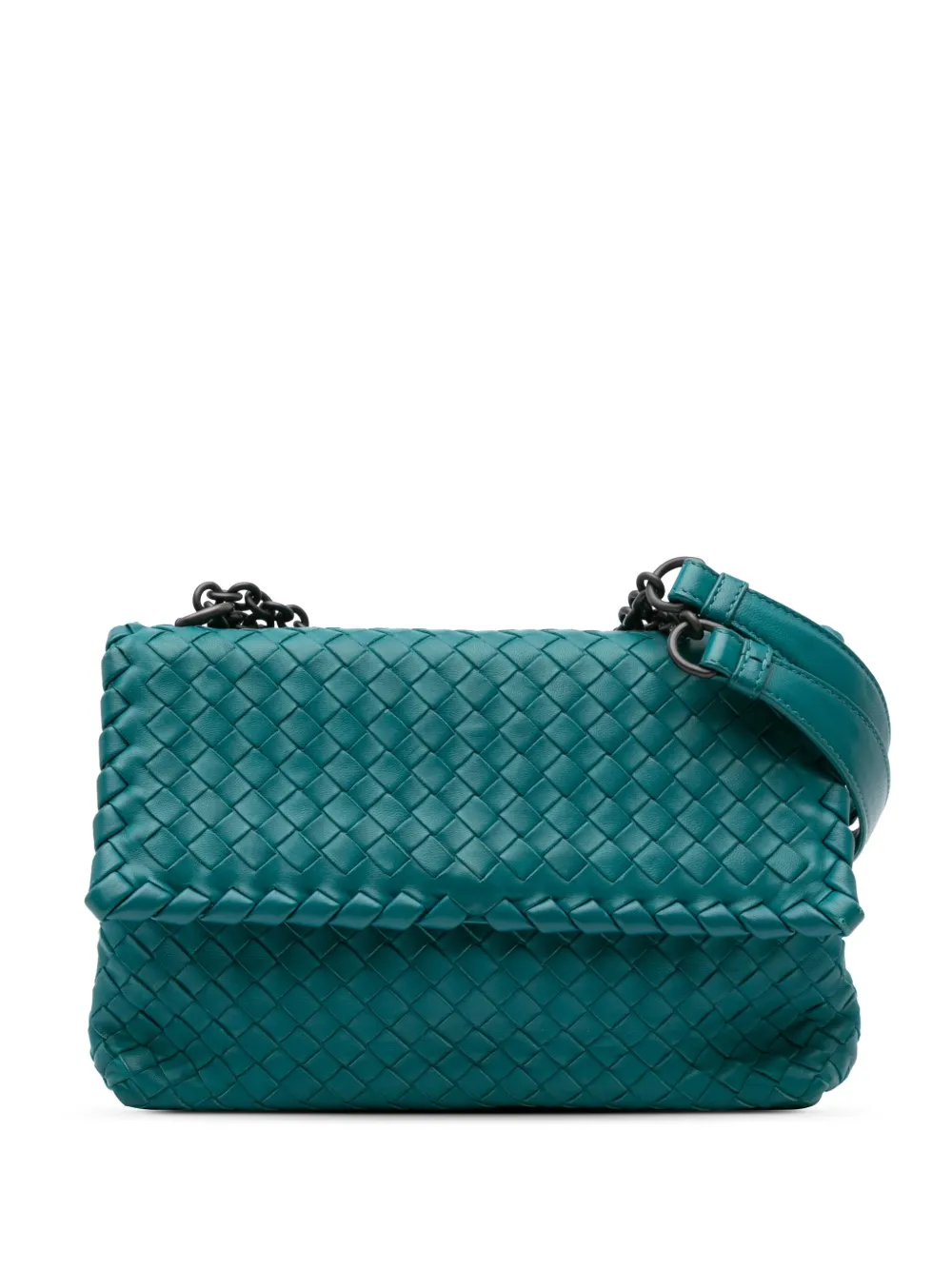 Bottega Veneta Pre-Owned شنطة كتف 'أوليمبيا' صغيرة جلد لين بتصميم إنترشياتو 2012-2024 | أزرق | Image 1