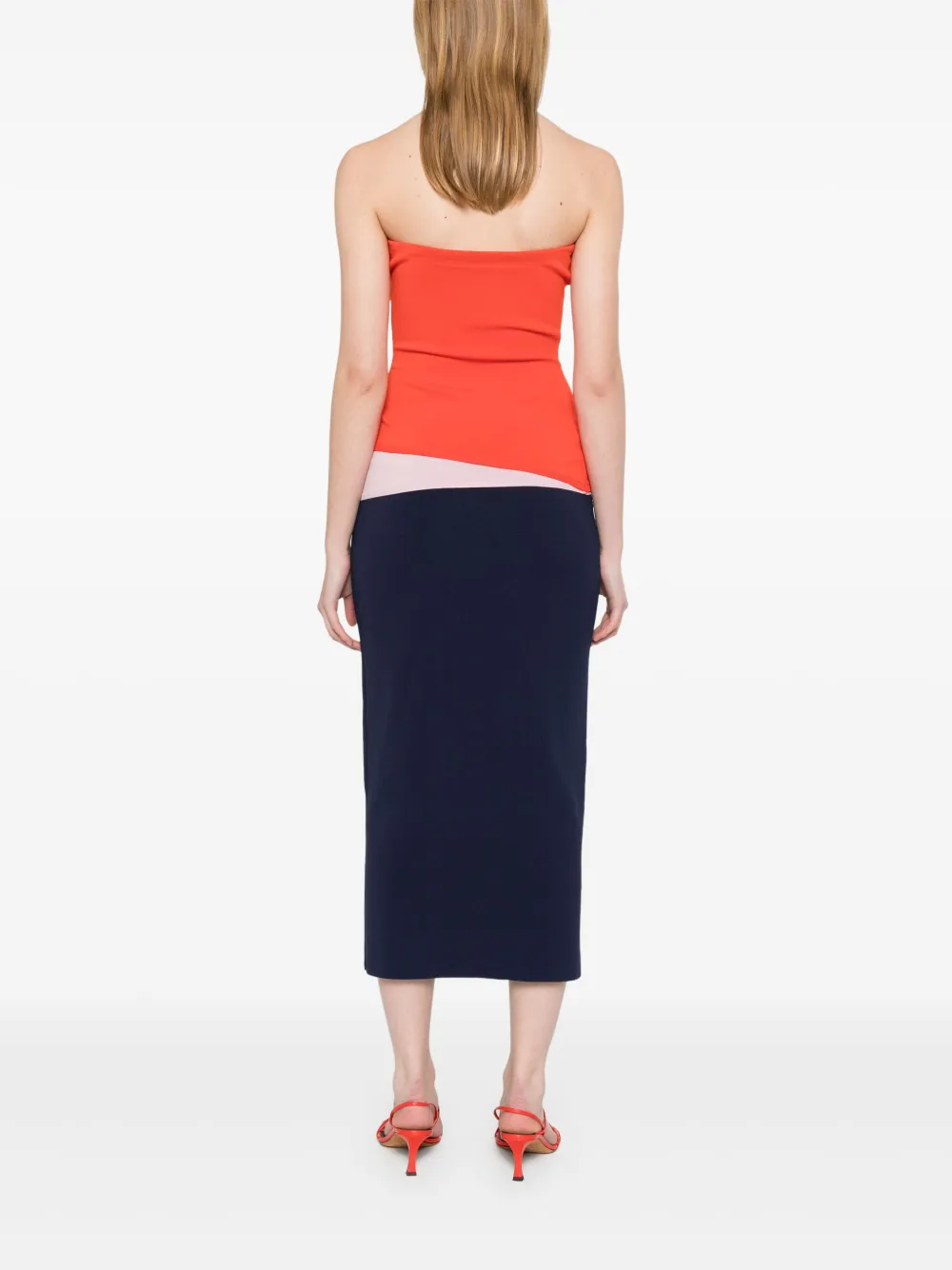 STAUD La Serena midi-jurk Oranje