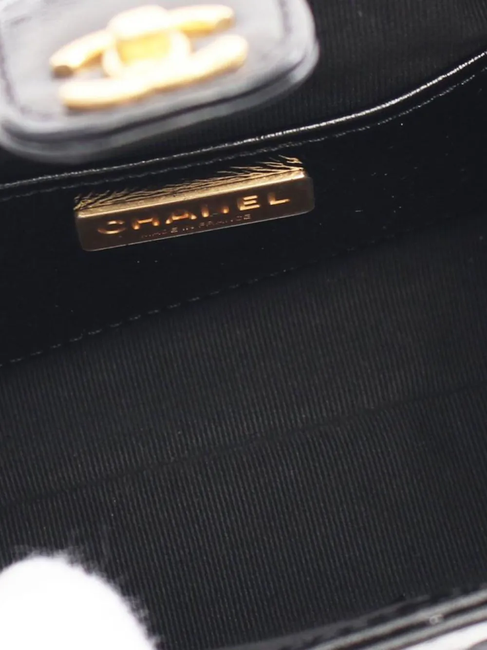 Pre-owned Chanel 2021-2024 Small Quilted Shiny Lambskin Cocodoc Top Handle Bag Satchel In Black