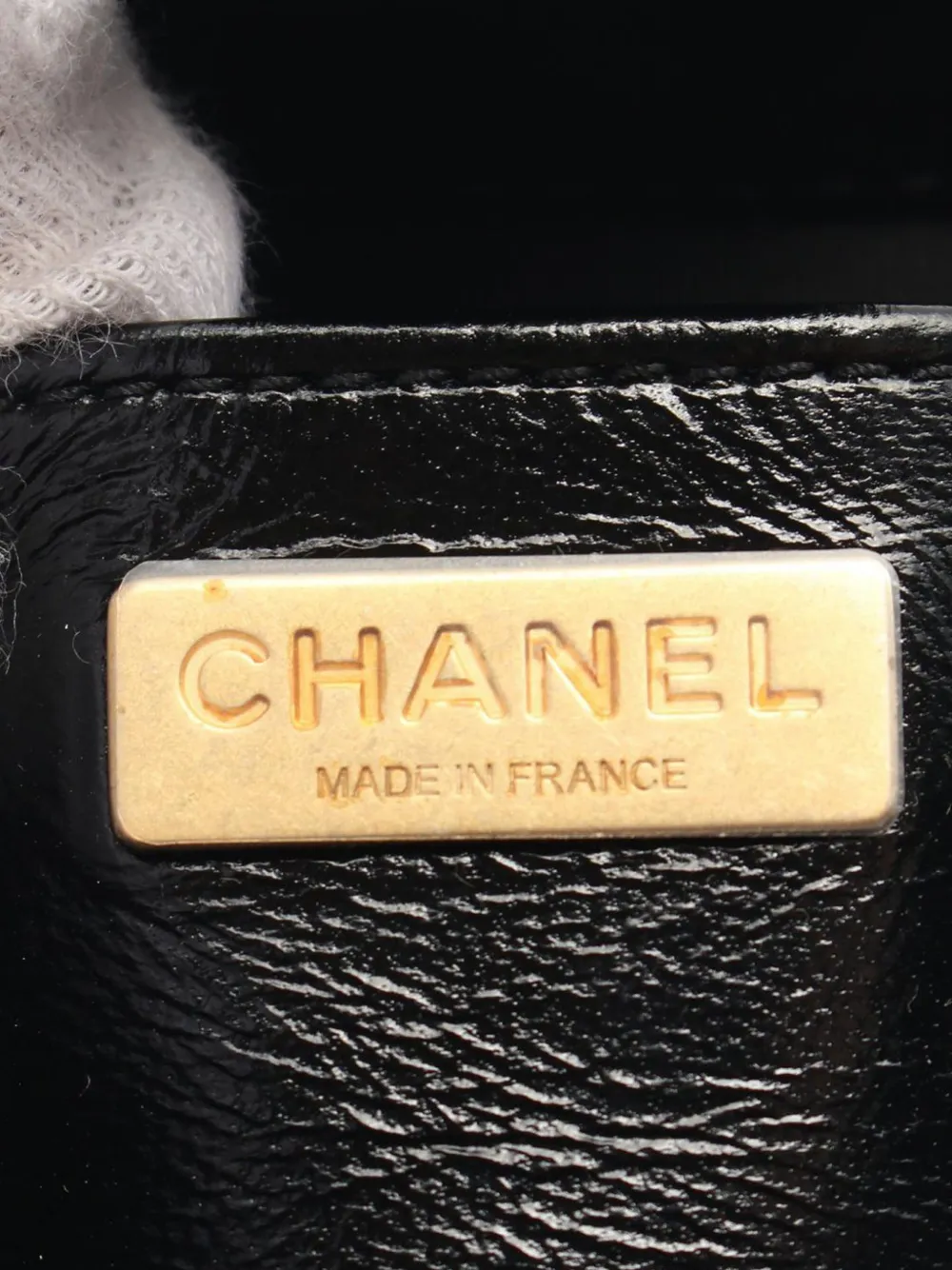 Pre-owned Chanel 2021-2024 Small Quilted Shiny Lambskin Cocodoc Top Handle Bag Satchel In Black