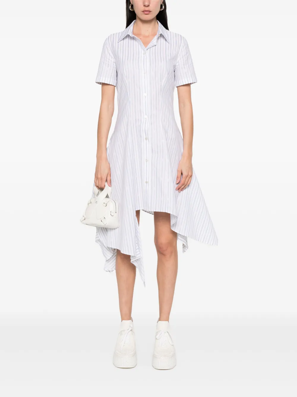 Alexander McQueen Gestreepte blousejurk - Wit