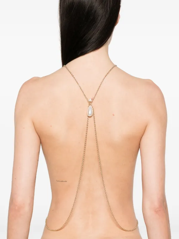 BEATRIZ PALACIOS Pearl Body Chain | Gold