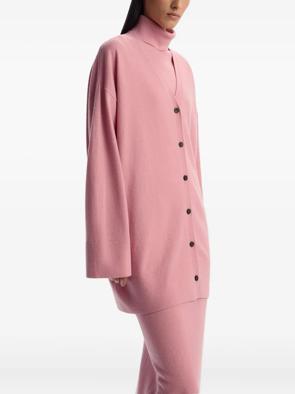 12 STOREEZ Button-up vest Roze