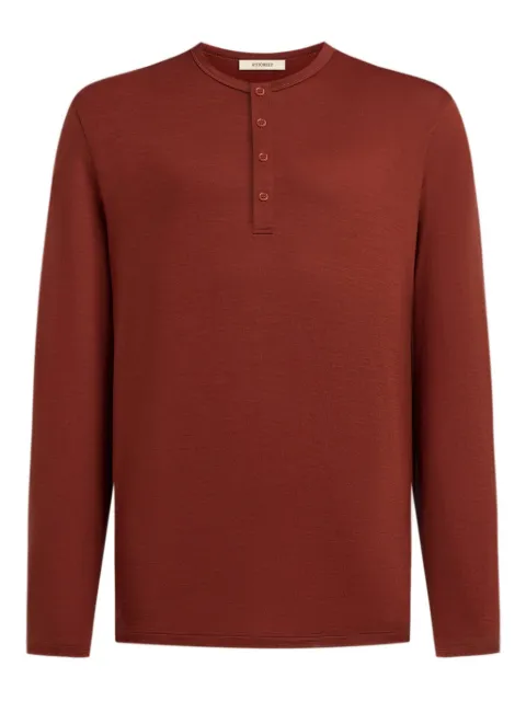 12 STOREEZ t-shirt boutonné Henley à manches longues