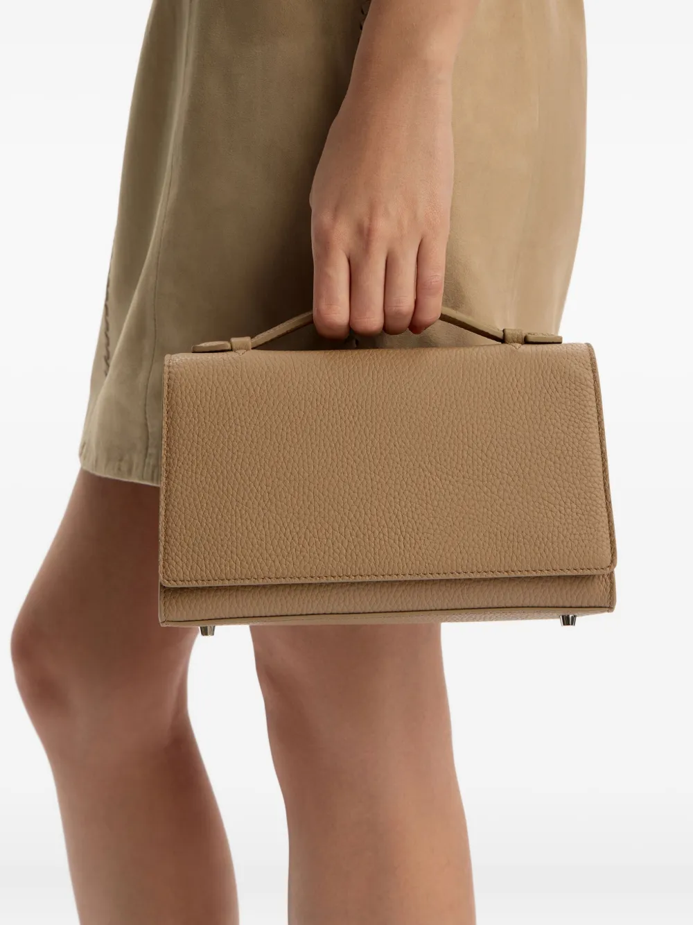 12 STOREEZ Leren shopper Beige