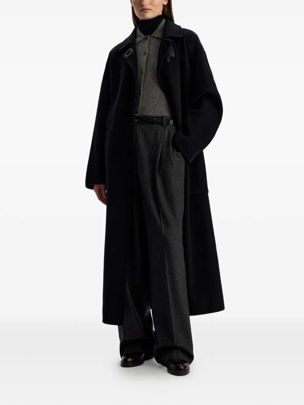 12 STOREEZ Pantalon met wijde pijpen Grijs