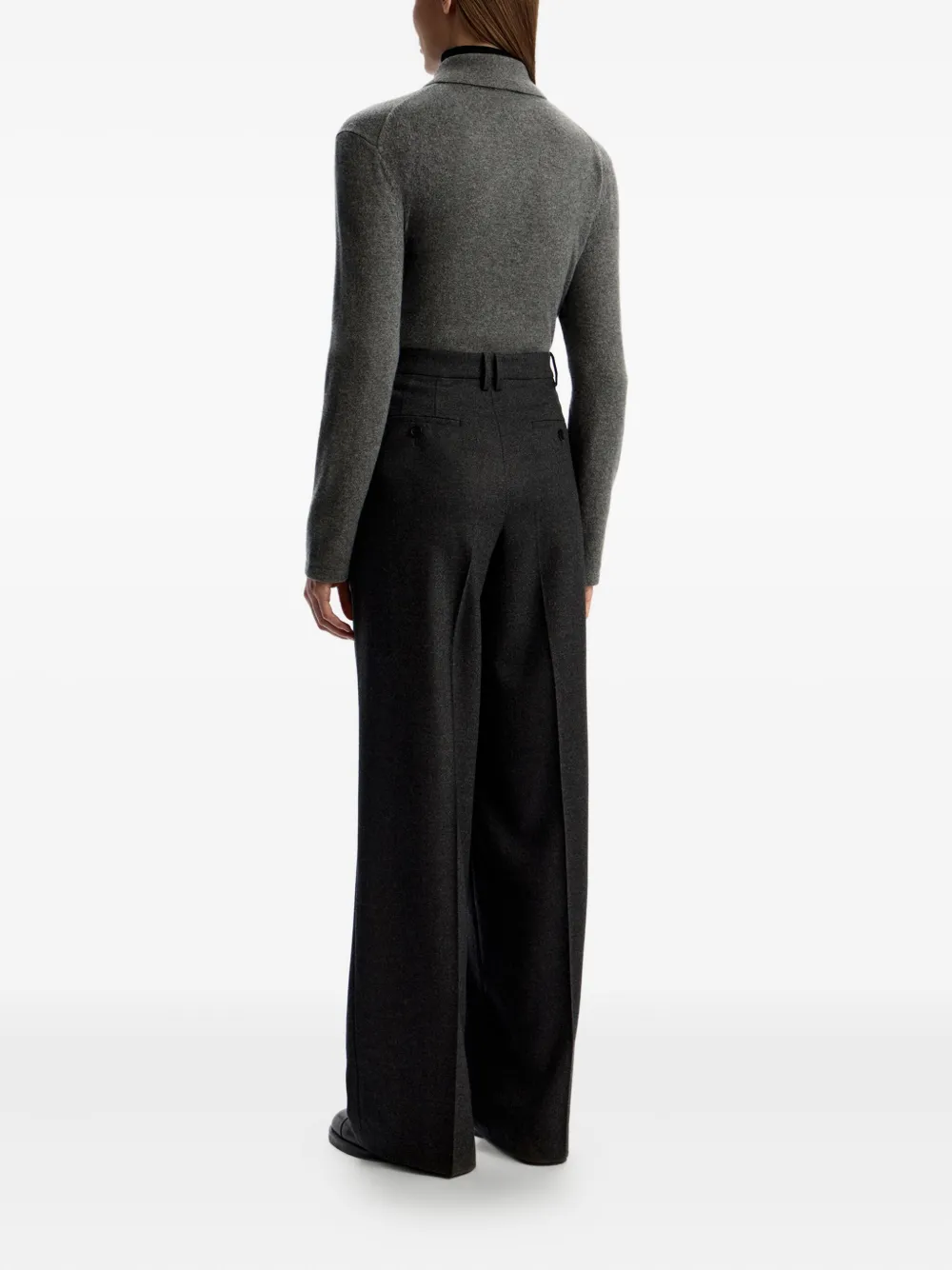 12 STOREEZ Pantalon met wijde pijpen Grijs