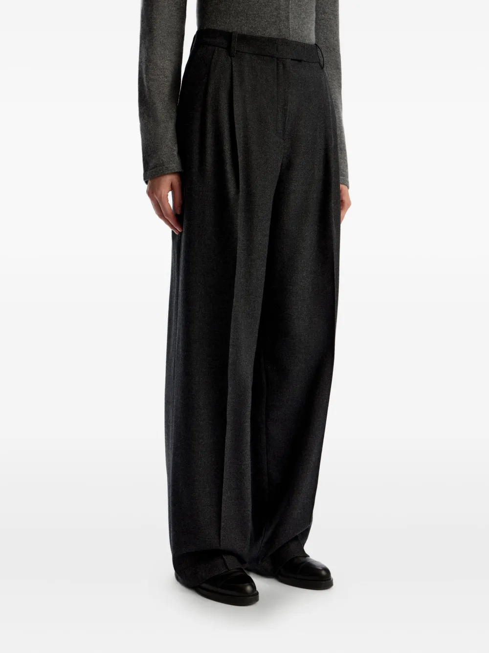 12 STOREEZ Pantalon met wijde pijpen Grijs