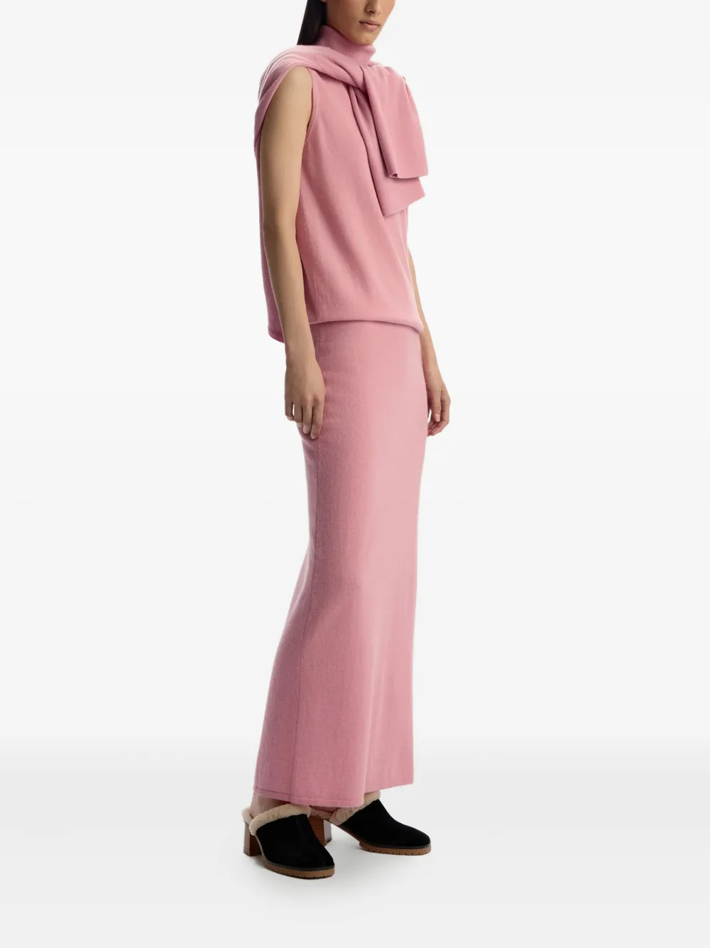 12 STOREEZ Gebreide maxi-rok Roze