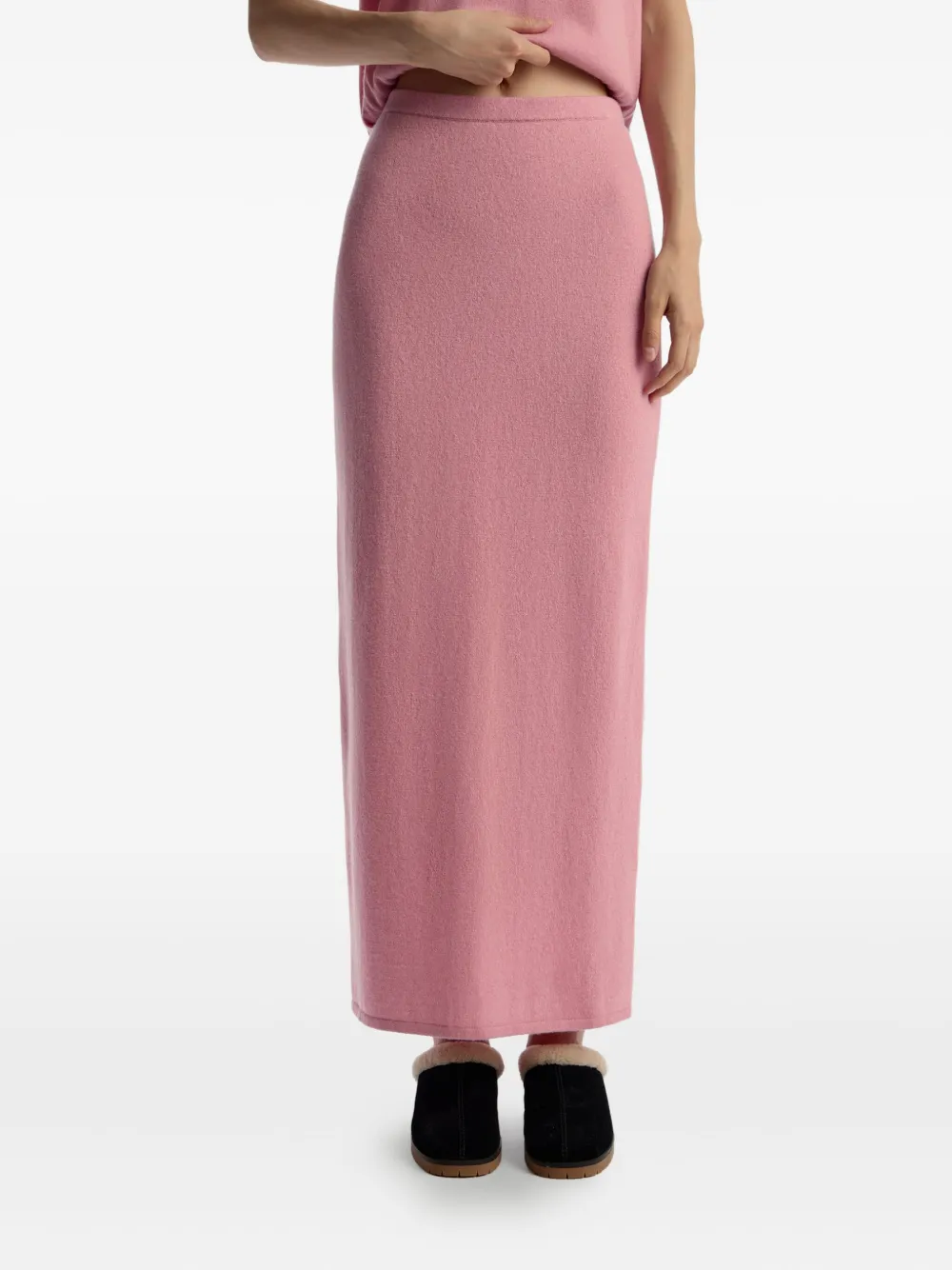12 STOREEZ Gebreide maxi-rok Roze