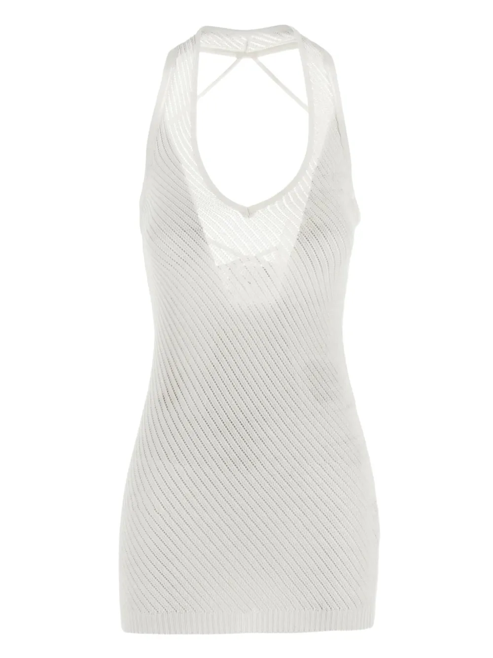 Laneus Gebreide mini-jurk Wit