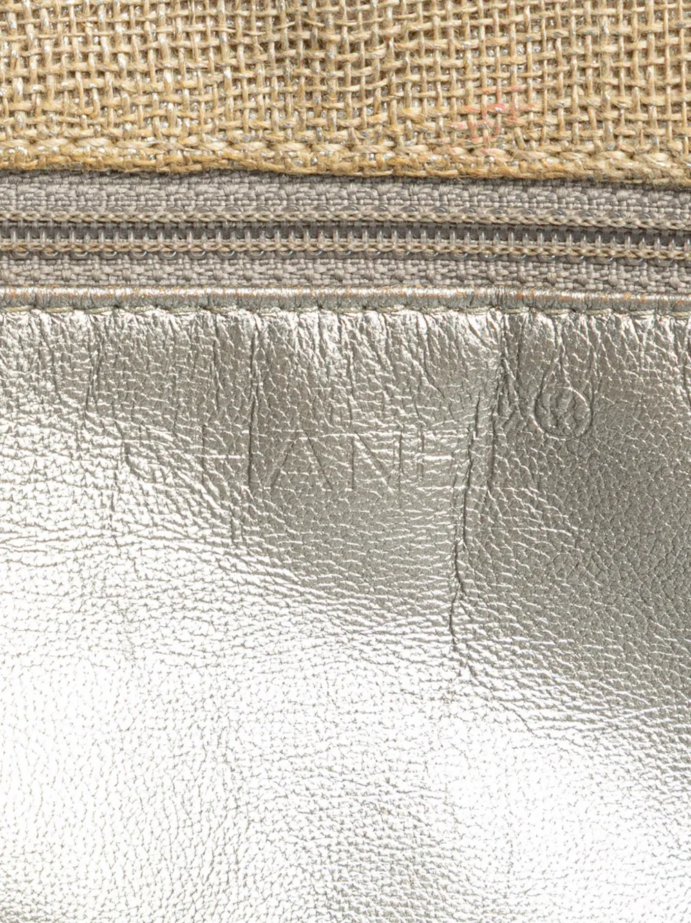 Pre-owned Chanel 1997-1999 Cc Stitched Linen Chain Tote Bag In Brown