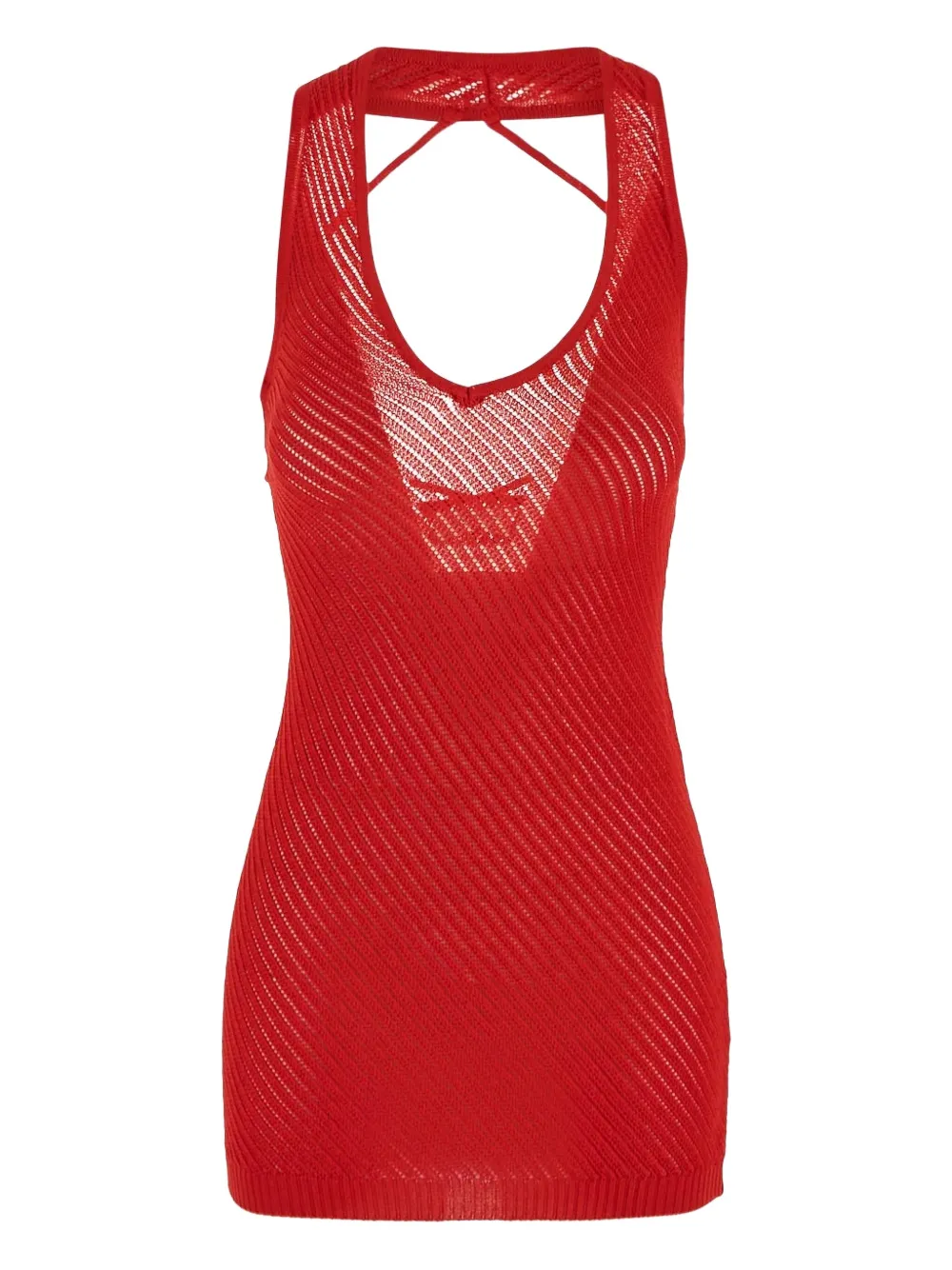 Laneus Gebreide mini-jurk Rood