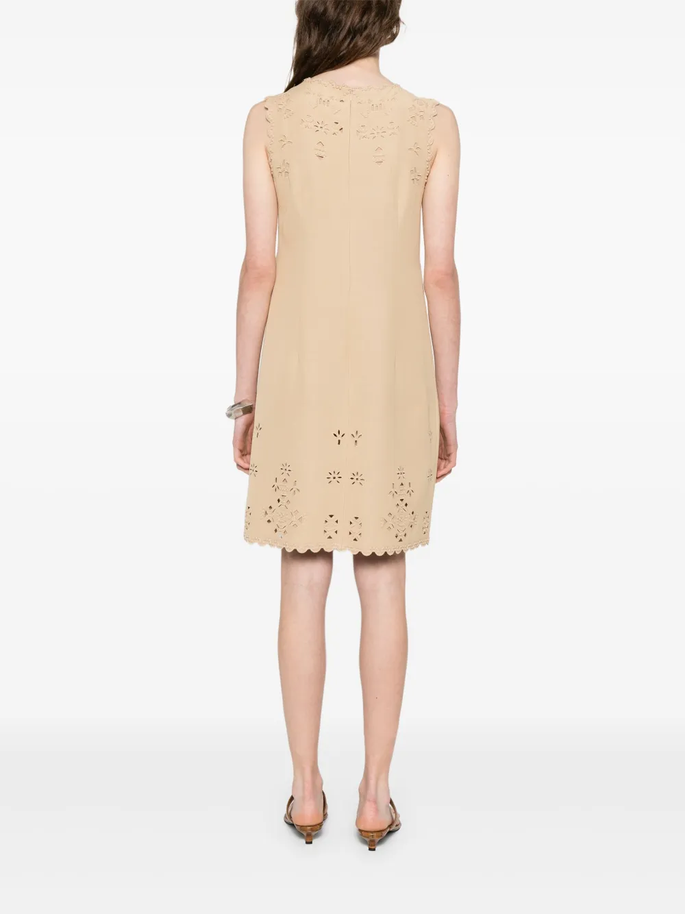 Ermanno Scervino Broderie anglaise midi-jurk Beige
