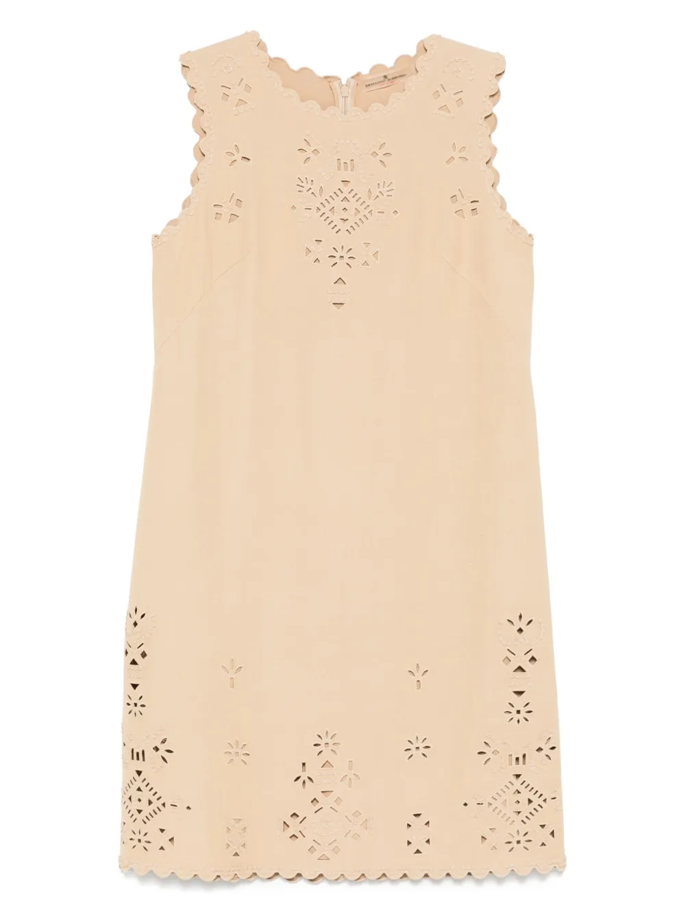 Ermanno Scervino Broderie anglaise midi-jurk Beige