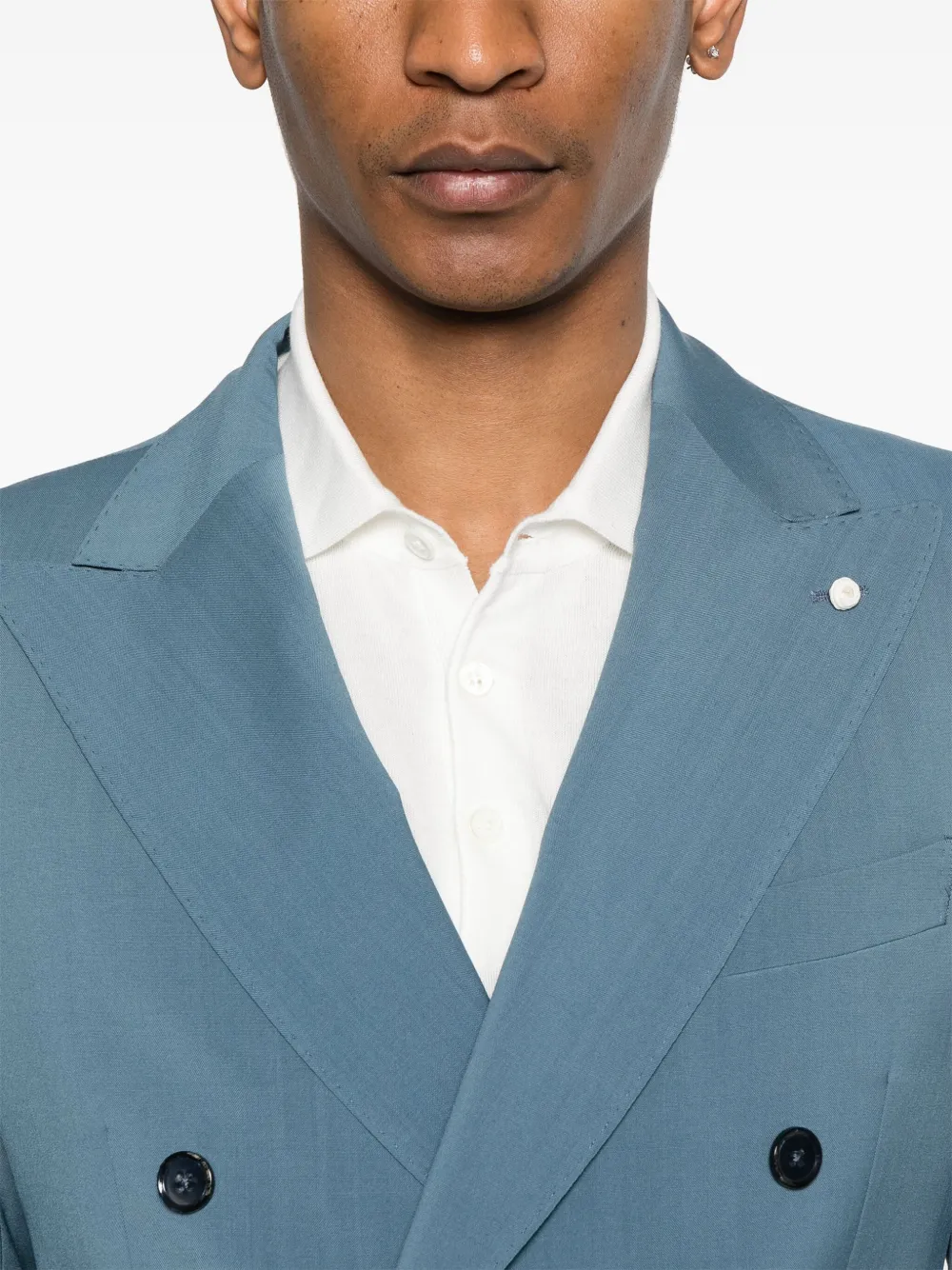 LUIGI BIANCHI MANTOVA Wollen pak Blauw