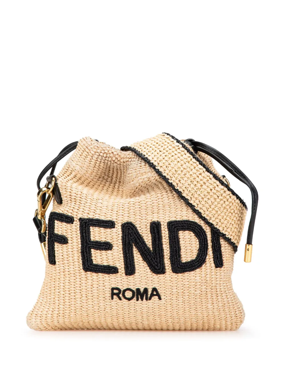 Fendi Pre-Owned 2010-2024 Raffia Logo Drawstring crossbody bag | Brown | Image 1