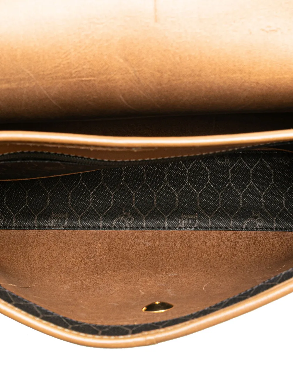 Pre-owned Dior 20th Century Honeycomb Coated Canvas Crossbody Bag In Black