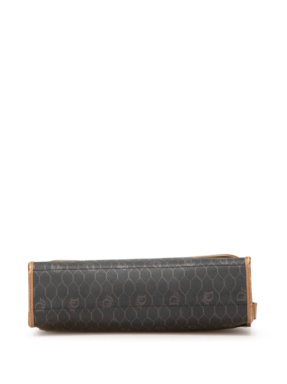 Pre-owned Dior 20th Century Honeycomb Coated Canvas Crossbody Bag In Black