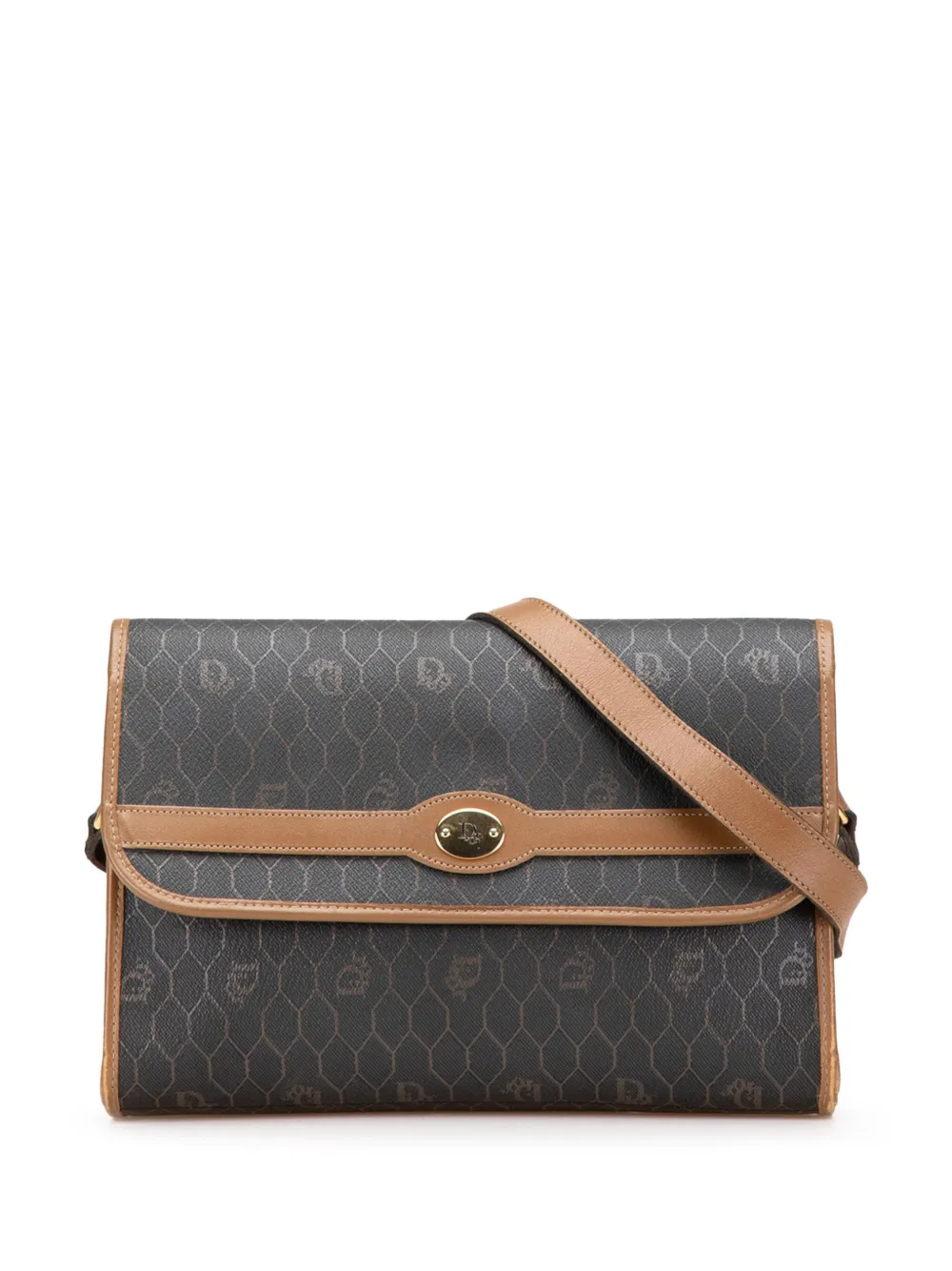 Christian Dior Pre-Owned 20th Century ハニカム コーテッドキャンバス ショルダーバッグ - ブラック Christian Dior Pre-Owned 20th Century ハニカム コーテッドキャンバス ショルダーバッグ - ブラック