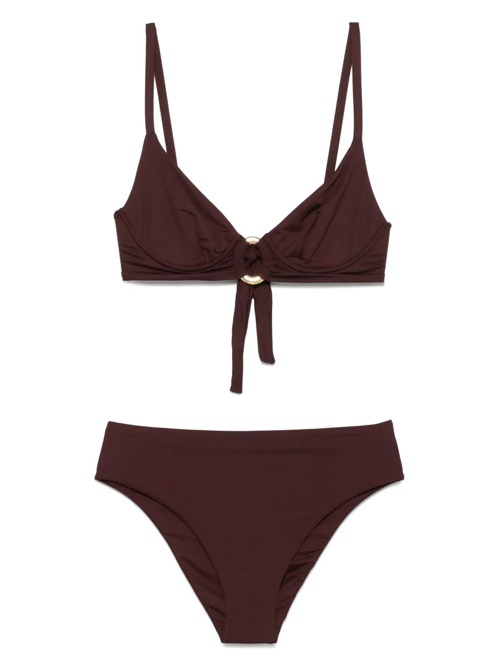 Fisico ring-detail bikini set | Brown | Image 1