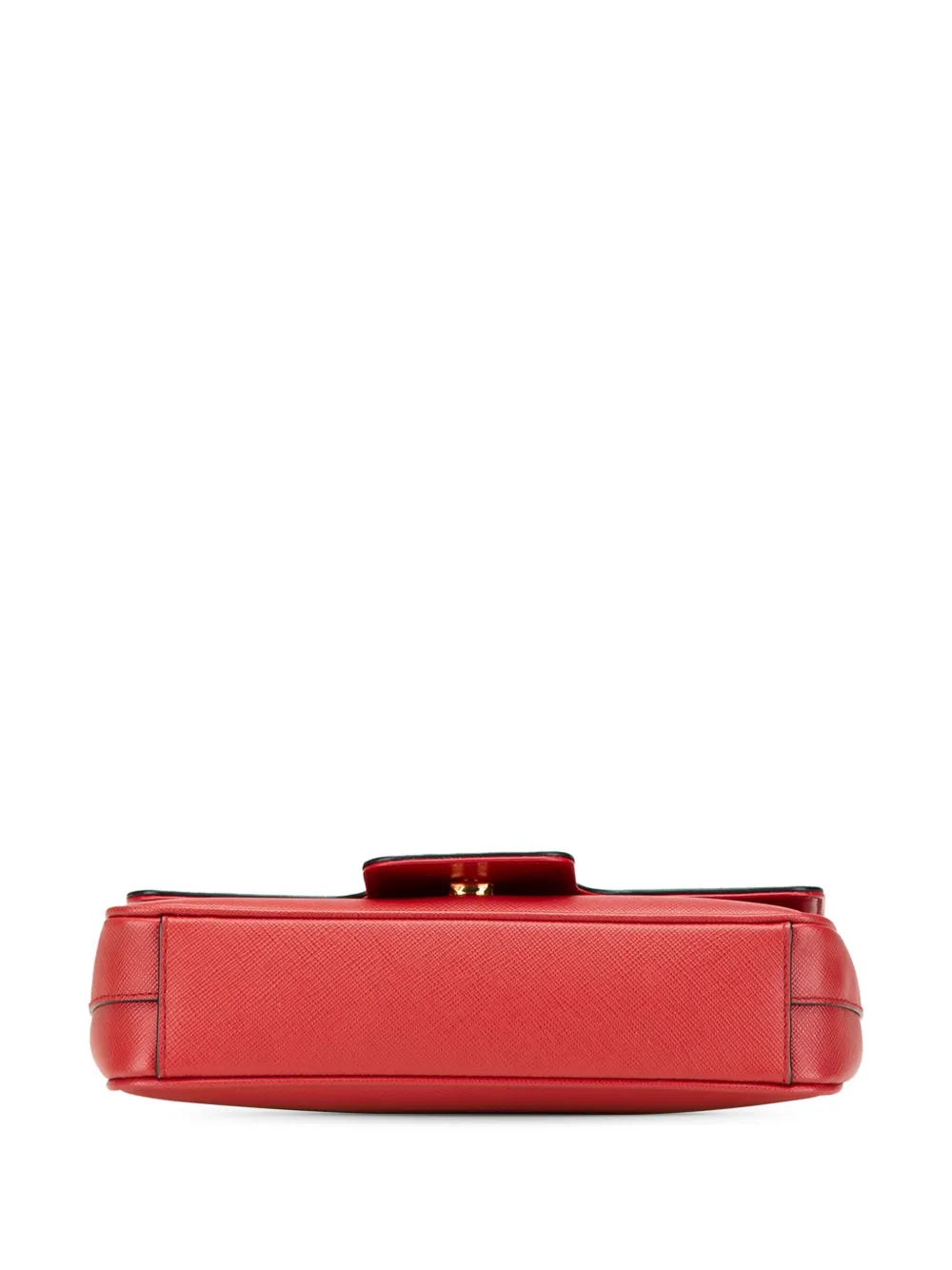 Pre-owned Prada 2000-2024 Saffiano Pattina Chain Crossbody Bag In Red
