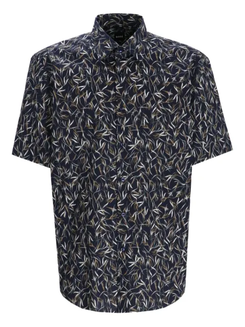 BOSS Joe leaf-print short-sleeve shirt