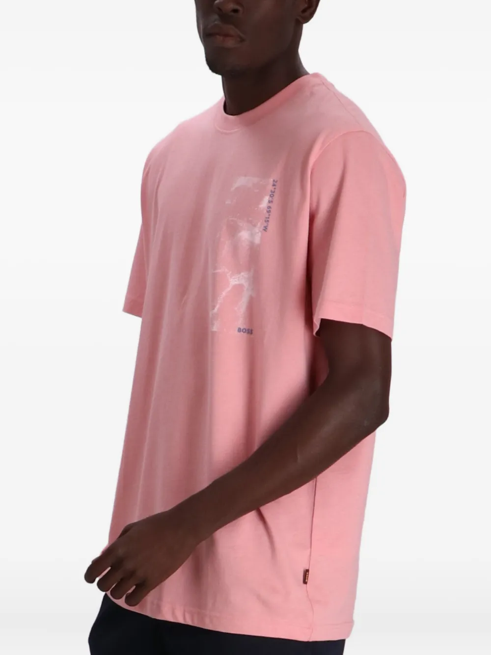 BOSS T-shirt met grafische print Roze