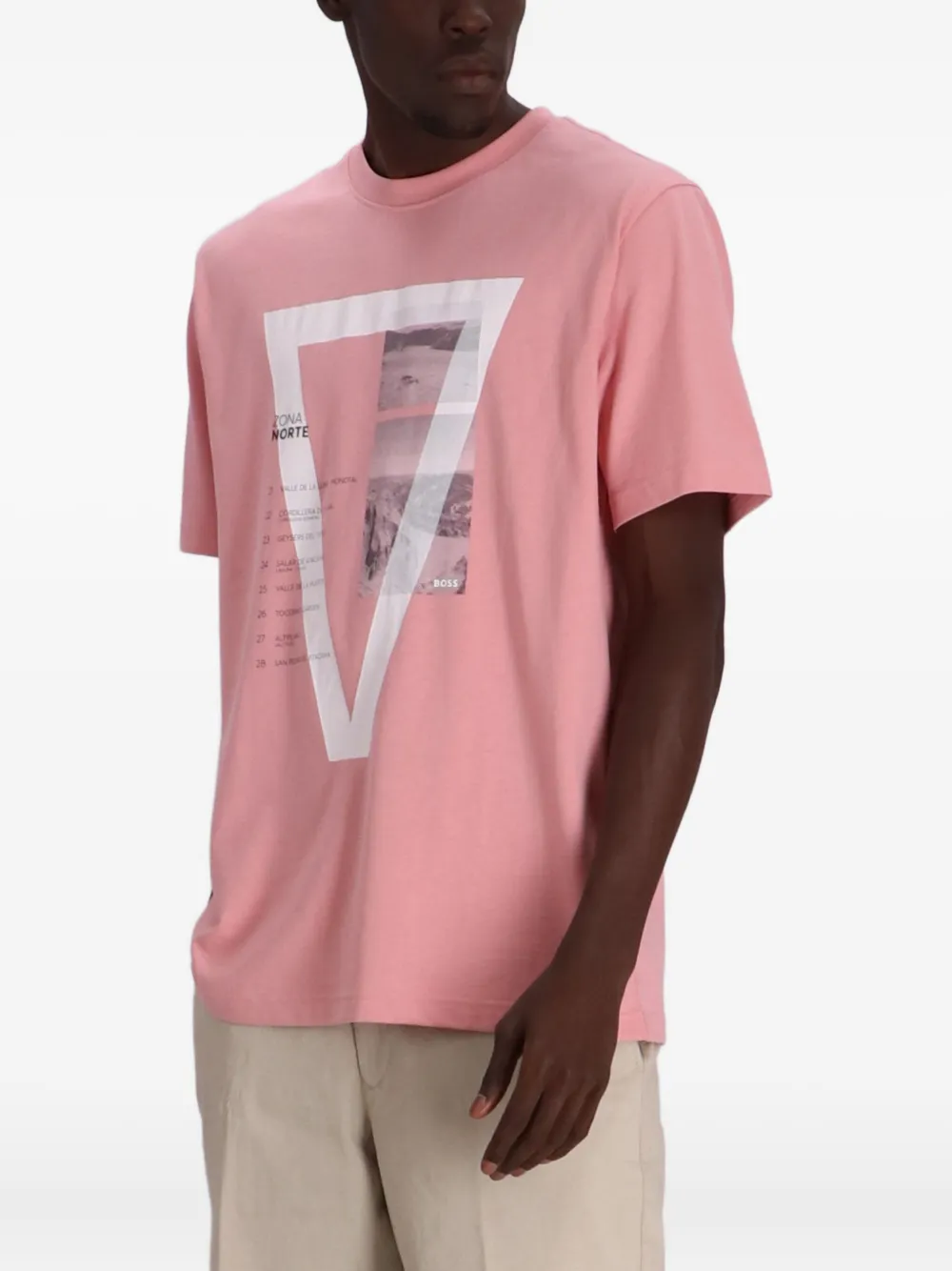 BOSS On The Way oversized T-shirt met grafische print Roze