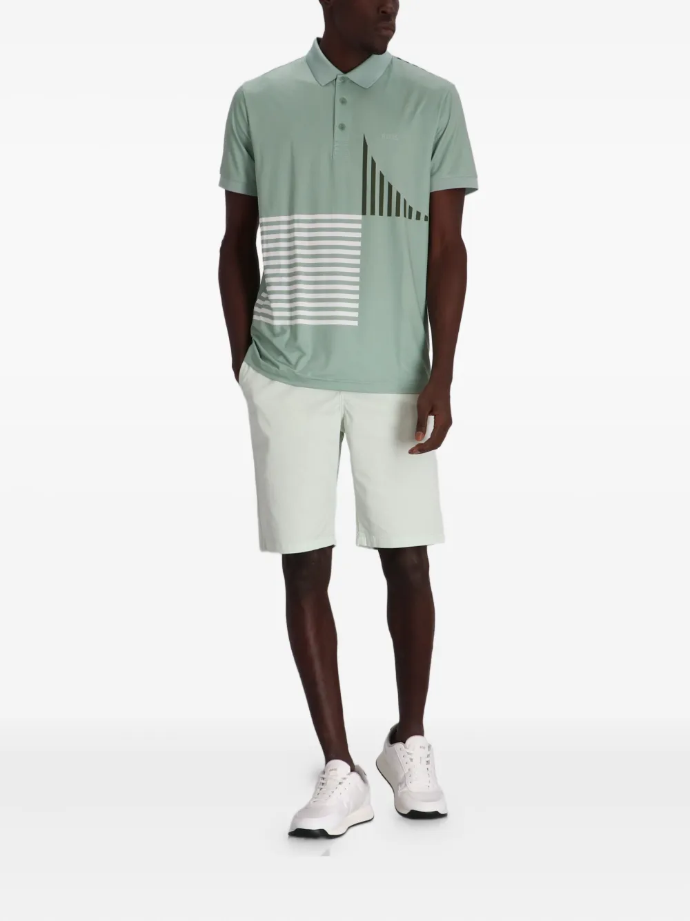 BOSS Paddy poloshirt met grafische print - Groen