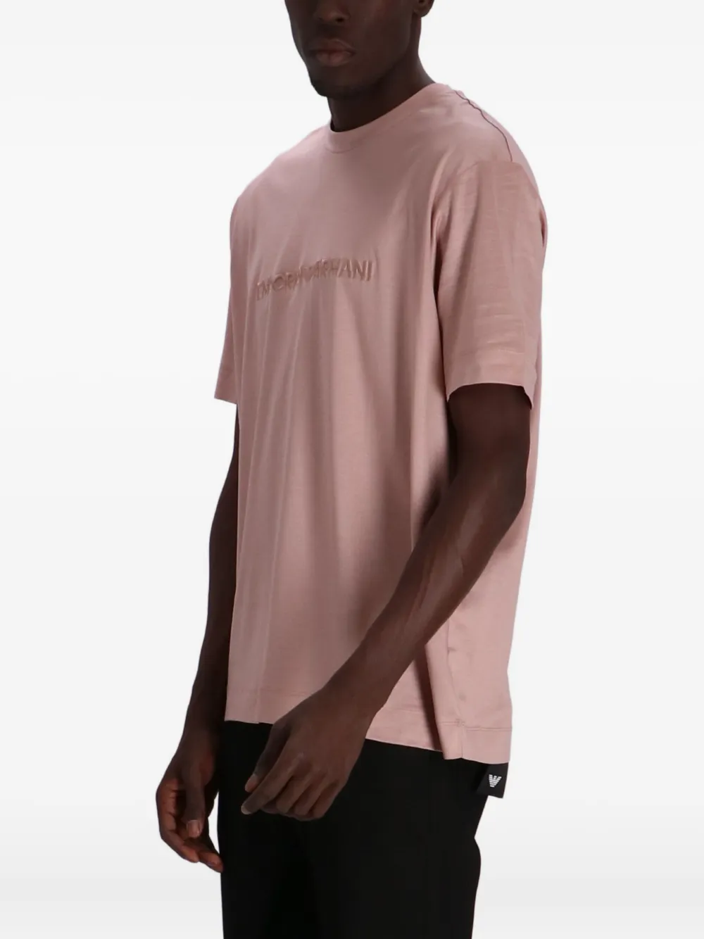 Emporio Armani T-shirt van katoenblend Roze